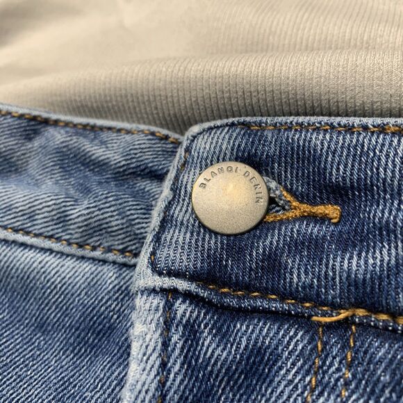 BLANQI® Maternity Jeans Size 12 Capri Knit Band Straight Leg Med Wash Denim READ - Picture 3 of 12